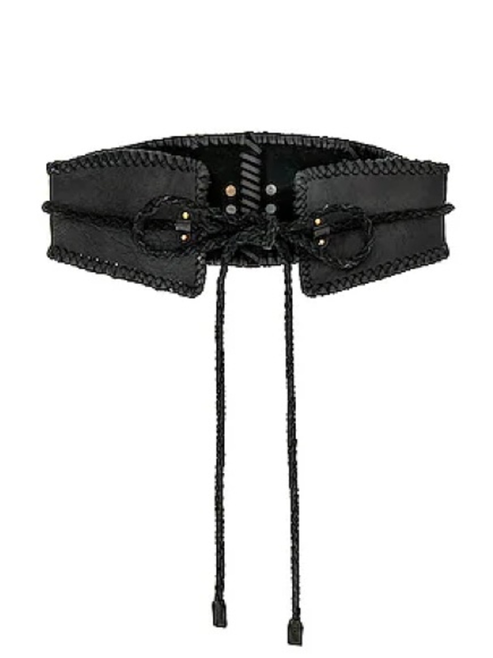 Free People Black Selena Leather Corset
